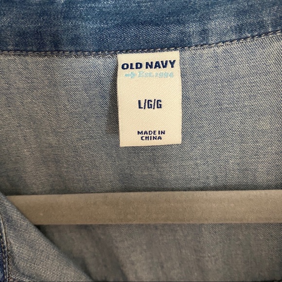 OLD NAVY Denim Pocket Tent Casual Knee Length Lg - Picture 6 of 7